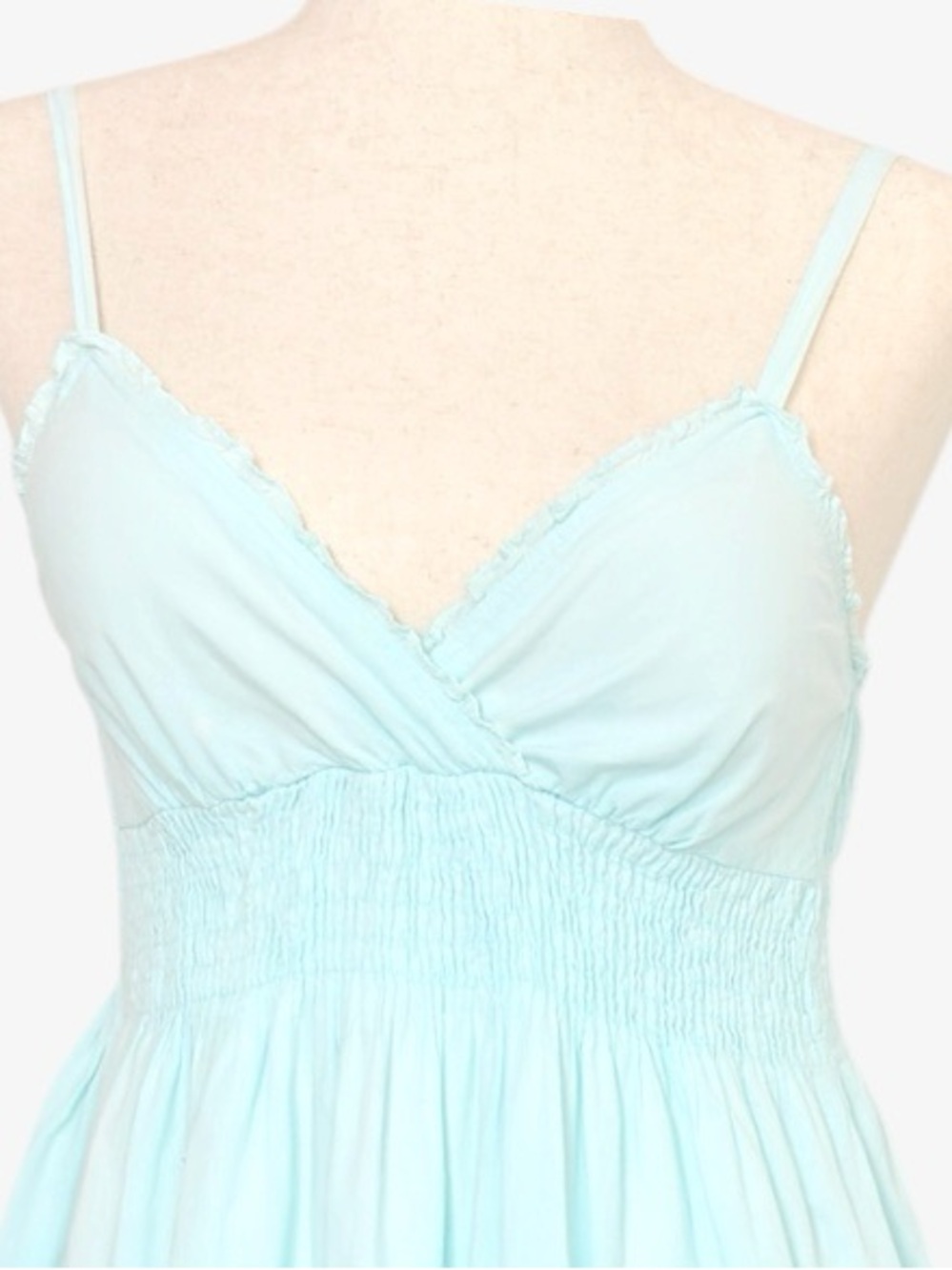 90s Maxi Babydoll Tiered Dress M Lace Trim Costal Cowgirl  Prairie Icy  Blue - Picture 2 of 12